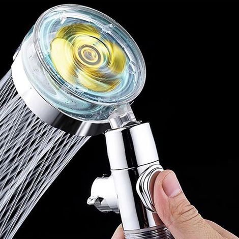 Warmwassersparender Duschkopf Mit 360°-drehfunktion, Kleinem Ventilator Und Abs-regendüse