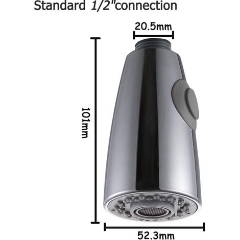 Zweifunktions-küchenarmatur Mit Ausziehbrause Für Küchenspülen, 1/2"-chrom-brausekopf-schnittstelle