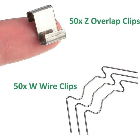 Packung Mit 50 Clips Für Gewächshausglas: 25 W-clips Und 25 Z-clips Für Überlappende Verbindungen