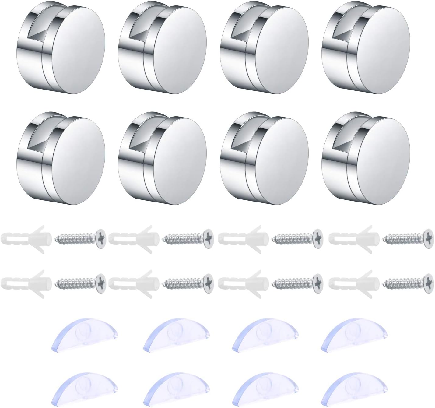 8 Sets Badezimmer-glasclips, Spiegelhalterungen, Spiegelclips Aus Zinklegierung Für Wandspiegel, Glaswandregale