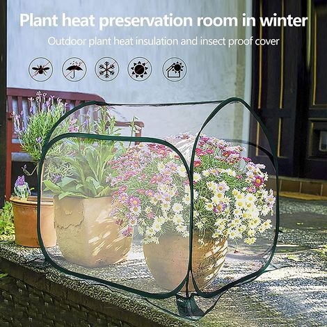 Mini-pop-up-gewächshaus, Pvc-gewächshausabdeckung Für Drinnen Und Draußen, Kleines Tragbares Garten-blumenhaus – 80 X 80 X 80 Cm