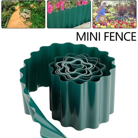Kunststoff-rasenkanten, 1 Rolle À 15 Cm X 9 M, Aus Flexiblem Pvc, Grün, Für Garten, Hof, Zaun, Rasen (9 M X 15 Cm)