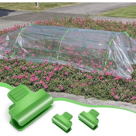 20 Stück Gewächshausfolienclips, Folienreihenabdeckung, Gewächshausclip, Gewächshausfolienclip, Gewächshausfolienreihenabdeckung, Kunststoffnetztunnel-bügelclip, Für Gewächshäuser, Rahmen, Unterstände