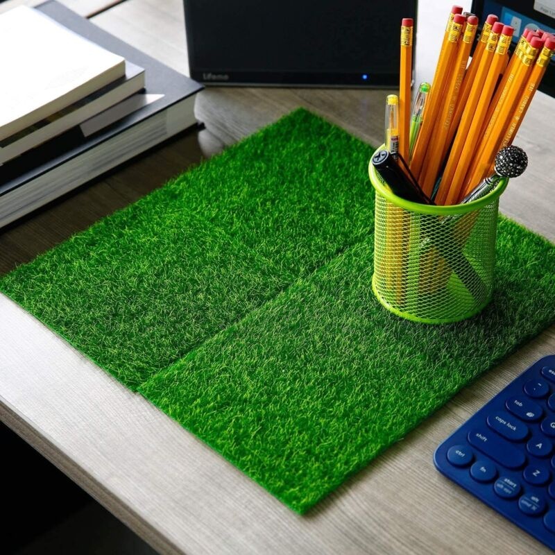 Kunstrasen-teppich, Feen-kunstrasen, Natur-kunstrasen, Für Miniatur-dekoration, Garten 15 X 15 Cm (8er-pack)