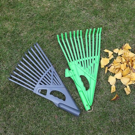 Laubbesen, Fächerbesen, Gartenrechen, Kunststoff-laubbesen, Praktischer Besen Mit Zinken Zum Zusammenkehren Von Laub Und Grasschnitt