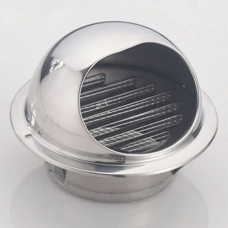 Rundes Lüftungsgitter (160 Mm) Aus Edelstahl 304 – Regensicheres Design Mit 45°-lamellen – Insekten- Und Nagetierfilter
