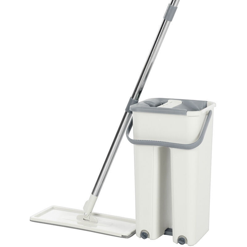 360° Drehbares Flachwisch-eimer-set, Automatische Bodenreinigung Mit Wischfunktion (aprikose, Wisch-eimer-set)
