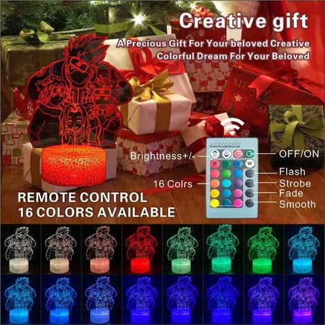 3d-weihnachtsdeko-lampe Mit Optischer Täuschung, Anime-motiv: Naruto Hatake Kakashi Klasse 7, Led-nachtlicht, 16 Farben, Fernbedienung, Kinder-nachttischlampe, Weihnachts- Und Geburtstagsgeschenk Für