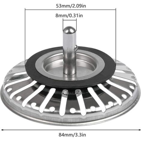 2-teiliges Spülbecken-siebset, 84 Mm Küchenspülen-abflusssieb, Spülbeckenstöpsel, Spülbecken-siebe, Spülbeckenablauf, Spülbeckenkorb-stöpsel, Edelstahl