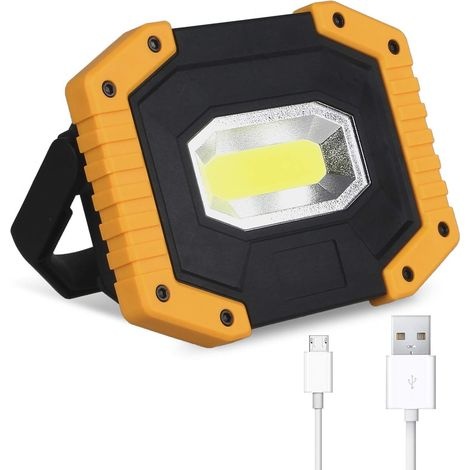 Led-baustellenstrahler Mit Tragbarer Laterne, Usb-led-strahler Für Camping, Baustelle, Garage, Werkstatt (1 Stück)