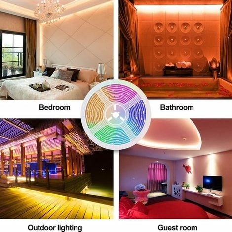 Rgb-led-lichterkette Mit 20 Metern Länge (10 Meter/rolle, Insgesamt 2 Rollen), Ip65 Wasserdicht, 12 V, Eu-standard