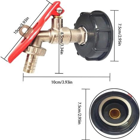 Ibc-tankadapter, Abschließbarer Ablaufadapter Für S60x6 Ibc-tanks Mit Anschluss Für Einen 1/2"-schlauch