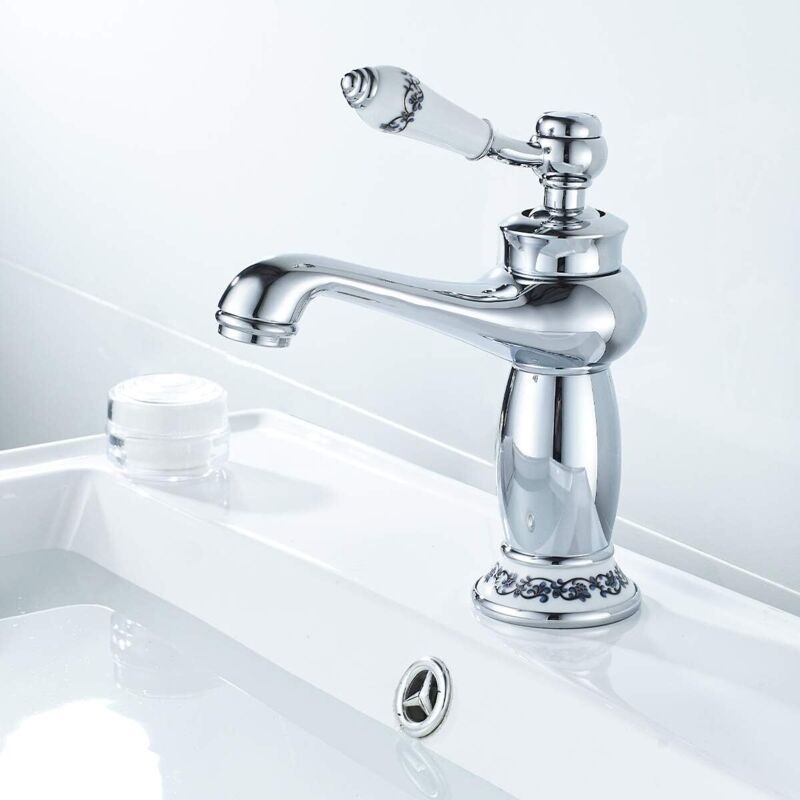 Waschtischarmatur, Einhebel-waschtischarmatur Aus Chrom, Für Waschbecken Oder Waschtische, Verstellbare Warm- Und Kaltwasserarmatur