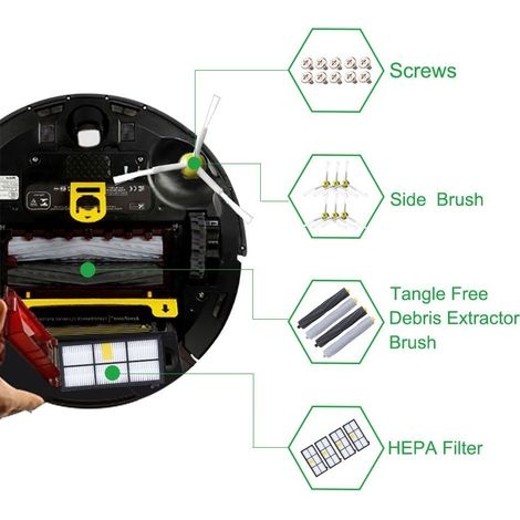 Zubehörset Mit Filtern Und Bürsten Für Roomba-saugroboter, 24-in-1