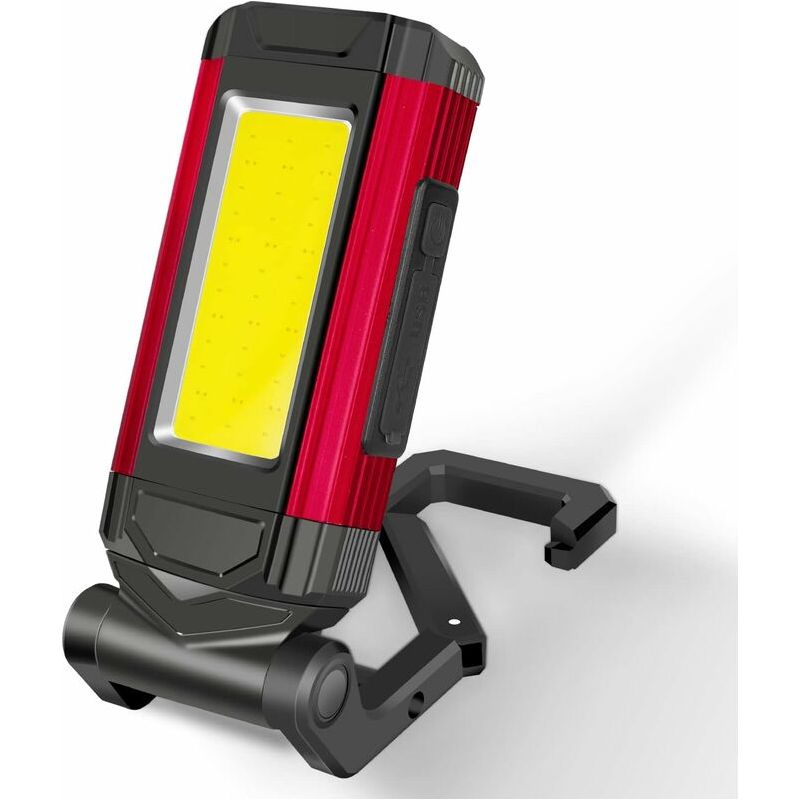 Wiederaufladbare Led-arbeitsleuchte, Leistungsstarke 800-lumen-arbeitsleuchte Mit Rotlicht, Ipx6 Wasserdichte Magnetische Taschenlampe, Geeignet Für Reparaturen, Outdoor-abenteuer, Camping Usw. [klass