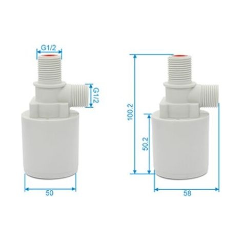 Solarbetriebener Wasserturm Für Teiche – Automatischer Wasserstandsregler – 10,3 Cm Kunststoff-schwimmerventil