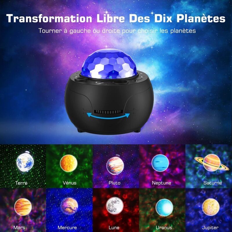 Sternenprojektorlampe, 32 Modi, 10 Planeten, Sternenhimmelprojektor, Wiederaufladbares Nachtlicht Für Kinder, Led-sternenprojektorlampe Mit Einstellbarer Helligkeit, Bluetooth Und Fernbedienung Für Ba