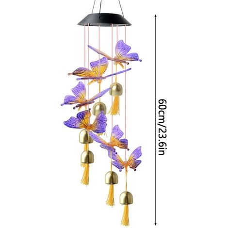 Led-windspiel Mit Glocke, Wasserdichte Solarlampe Gemäß Ip65-standard, Ideale Dekorative Gartenbeleuchtung.