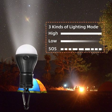 Campinglaterne, Batteriebetriebene Campinglampe Mit 4 Leds, 3 Modi, Wasserdichte Notfall-taschenlampe Für Die Nacht