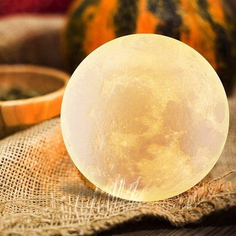 3d-mondlampe, Led-nachtlicht Mit Berührungssensor Und 3 Farben, 15 Cm Durchmesser, Wiederaufladbar Per Usb, Ideal Für Schlafzimmer, Wohnzimmer, Café, Als Geburtstags- Oder Weihnachtsgeschenk