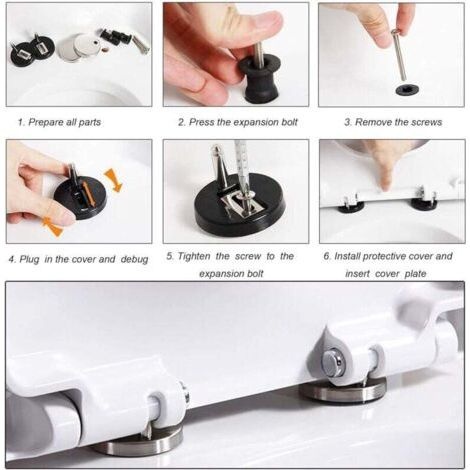 2 Stück 50-mm-universal-wc-sitzscharniere Als Ersatz, Passend Für Alle Wc-sitze, Schnelle Montage