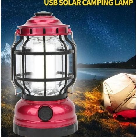 Campinglampe, Solarbetriebene Campinglaterne, Wiederaufladbare Retro-zeltleuchte Für Garten, Terrasse, Balkon, Rasen