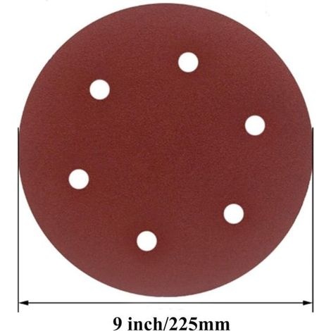 25 Schleifscheiben 225 Mm Körnung 40 Für Langhalsschleifer Und Winkelschleifer, Gipskarton, 6 Runde Löcher