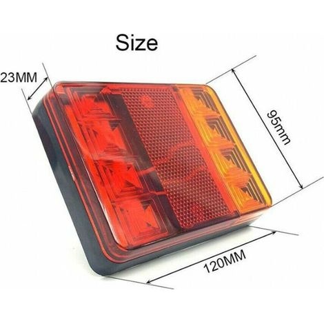 Led-rückleuchten, E8-geprüfte Multifunktions-anhängerleuchten, Superhelles Gelb/rotes Licht, Blinker/brems-/abbiegeleuchten, Ip65 Wasserdicht Für Lkw/anhänger 120 X 95 X 22