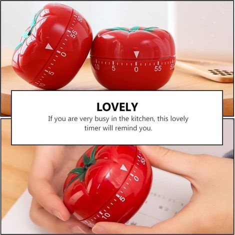 2-teiliger Küchentimer, Tomatenmotiv, 60-minuten-timer, Gemüse-timer Mit Cartoon-motiv, Akustischer Alarm Für Hausaufgaben, Kochen Und Lernen