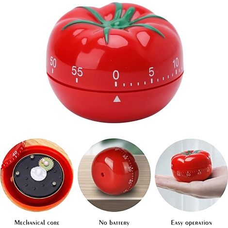 Mechanischer Küchentimer, Countdown-timer Für Kinder Und Erwachsene, Niedlicher Roter Tomatentimer, Kunststoff