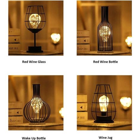Dekorative Tischleuchte Bainuojia, Retro-tischleuchte, Käfigdesign, Nachtlicht, Retro, Batteriebetrieben, Schreibtischlampe Fürs Schlafzimmer [energieklasse A] [energieklasse A] [energieklasse A]