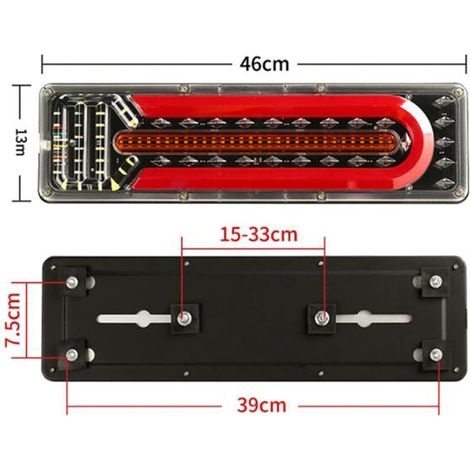 24v Led-anhängerbeleuchtung, Wasserdichte Led-rückleuchte Für Lkw, Blinker Für Wohnwagen, Pkw, Anhänger, Bus, Lkw, Boot, Wohnmobil (2 Stück)