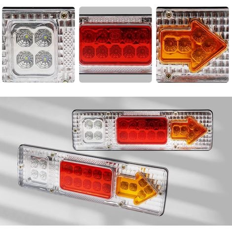 Led-rückleuchten 131 Led Superhell 12-24v Wasserdicht Blinker Bremslichter Universell Für Landwirtschaftliche Fahrzeuge, Traktoren, Anhänger, Wohnmobile, Campervans.