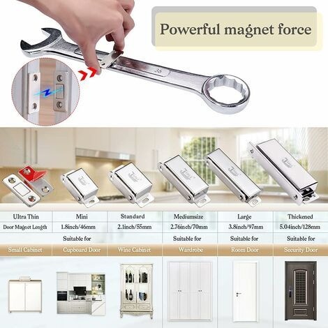 Magnetische Verschlüsse Für Schranktüren, 5er-pack, Selbstklebende Magnetverschlüsse, Starker Magnet Für Schiebetüren, Schubladen Und Fenster