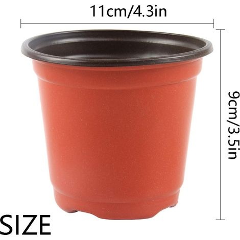 100 Stück 11 Cm Blumentöpfe, Anzuchttöpfe Für Draußen, Pflanztöpfe Aus Kunststoff, Umpflanztöpfe, Anzuchttöpfe Für Drinnen – Rotbraun