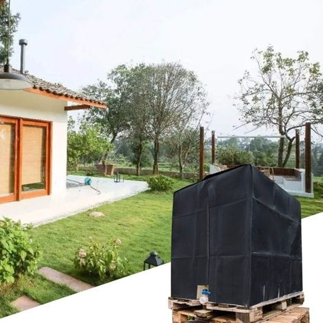 Ibc-wassertankabdeckung 1000l 210d Regenwassertankbehälterabdeckung Mit Winddichtem Reißverschluss, Uv-beständig, Reißfest, T-audace