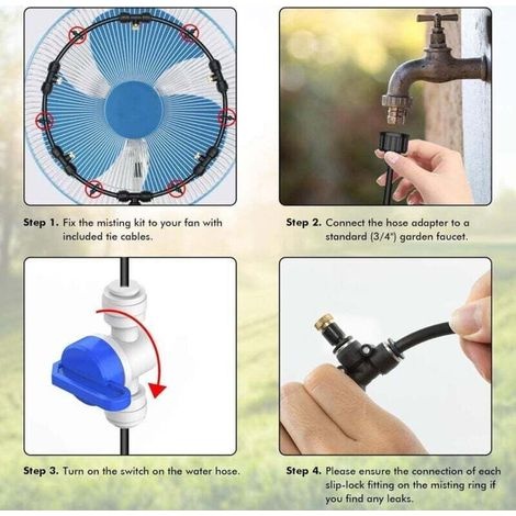 22,4 Fuß Langes Nebelsystem-set, Wasserkühlungssystem Mit Nebeldüsen Und Ventil Für Die Kühlung Von Terrassen Und Gärten