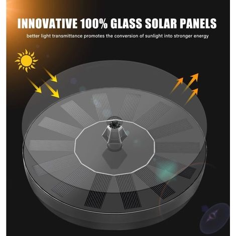 5-w-solarquelle, 1500-mah-akku, Solarpumpe Für Den Teich, Schwimmende Solarquelle Verbessert Mit 6 Verschiedenen Quellen Für Gärten, Terrassen Und Teiche