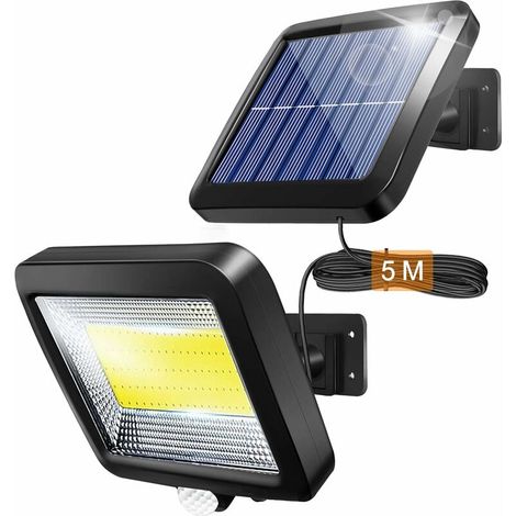 Solar-außenleuchte Mit Infrarot-bewegungsmelder, Led-außenstrahler Mit Sensor, Sicherheitsbeleuchtung, Wasserdicht, Für Garten, Lagerhalle, Eingangsbereich