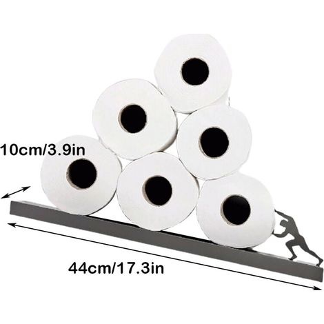Schwebender Toilettenpapierhalter Aus Metall – Neigbare Wandmontage 44x10x10 Cm – Moderne Aufbewahrung Für Rollen Und Handtücher