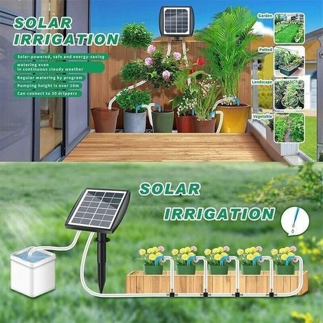15 M Solar-tropfbewässerungsset, Automatisches Bewässerungssystem Für 15 Töpfe Mit Zeitschaltuhr, Für Hausgärten Im Innen- Und Außenbereich, Balkone, Terrassen Und Patios