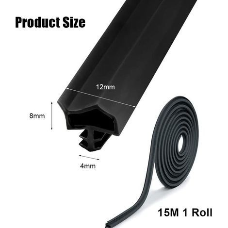 15 M Pvc-türdichtung – Breite 4 Mm, Tiefe 7 Mm, Falte 12 Mm – Geräusch- Und Staubreduzierung – Einfache Montage