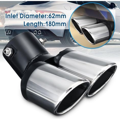 Universelle Auspuffabdeckung Für Doppelauspuff, Edelstahl, Chrom-finish