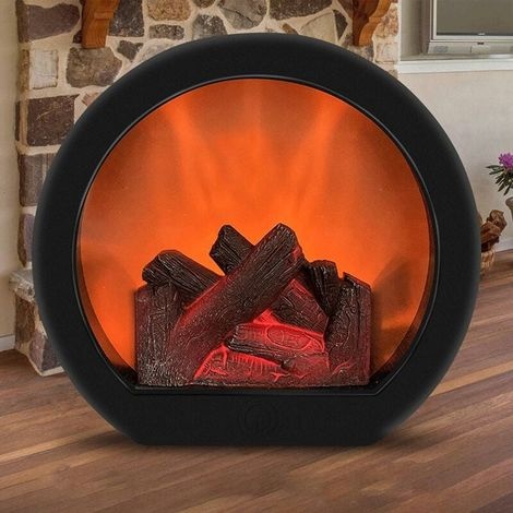Flammenlose Kaminbeleuchtung – Realistische Led-holzscheite 20 X 18,5 X 10 Cm – Usb- Oder Batteriebetrieb – Dekoration Für Halloween Und Thanksgiving
