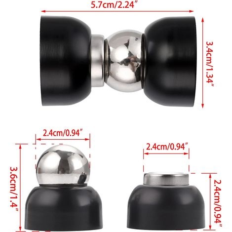 1 Stück Magnetischer Türstopper Aus Edelstahl Mit Schrauben (mini, Schwarz)