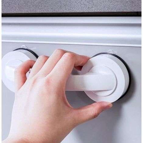 Griffe Für Glastüren Und -fenster, Badezimmer-schiebetüren, Schränke, Griffe Ohne Löcher, Kühlschrankgriffe, Haltegriffe Für Die Dusche (weiß) 194 X 65 Mm