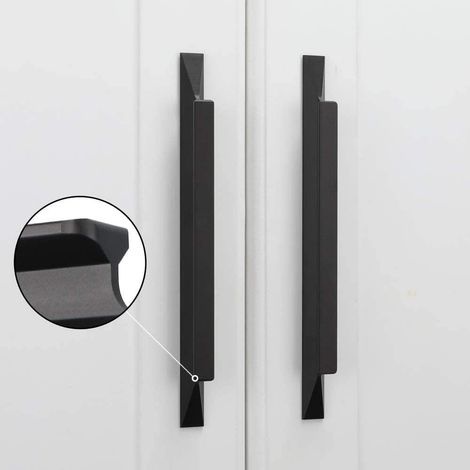 10 Stück Schwarze Möbelgriffe, Schwarze Türgriffe Für Küchenschränke Und Schubladen, Lochabstand 192 Mm