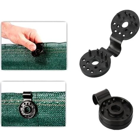 20 Wiederverwendbare Kunststoff-sonnensegelclips, Sonnenschirmnetz-clips, Stoffclips Für Sonnennetze, Pflanzennetze, Gartennetze, Sonnensegelzubehör (schwarz)