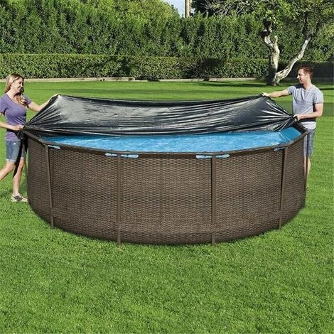 305 Cm Poolabdeckung, Runde Pvc-poolabdeckung Mit Stützfunktion, Uv- Und Staubbeständig