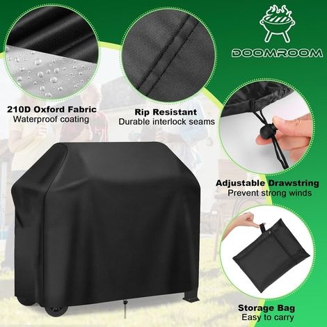 Grillabdeckung, Outdoor-grillabdeckung, 210d Oxford Gasgrill-schutz, Grillabdeckung Winddicht/uv-beständig/wasserdicht/feuchtigkeitsbeständig/staubdicht (145x61x117cm)